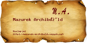 Mazurek Archibáld névjegykártya
